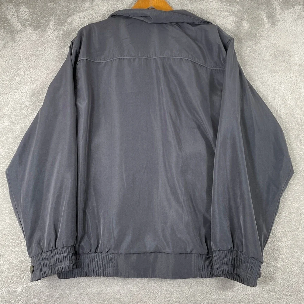 Euro Way Vintage Bomber Jacket Mens XL‎ Gray Full Zip Cargo Pocket Windbreaker